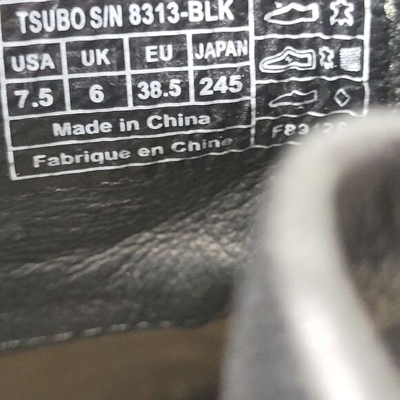 Tsubo Timo Weiland Royse Womens Bootie Sz 7.5 Black Leather Chunky Heel Lace Up - Picture 7 of 8